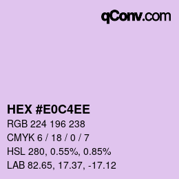 Farbcode: HEX #E0C4EE | qconv.com