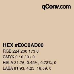 Color code: HEX #E0C8AD00 | qconv.com
