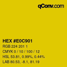 Color code: HEX #E0C901 | qconv.com