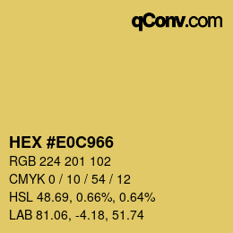 Color code: HEX #E0C966 | qconv.com