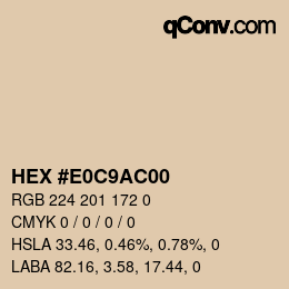 Color code: HEX #E0C9AC00 | qconv.com