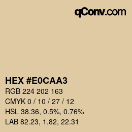 Color code: HEX #E0CAA3 | qconv.com