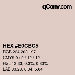 Code couleur: HEX #E0CBC5 | qconv.com