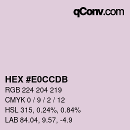 カラーコード: HEX #E0CCDB | qconv.com