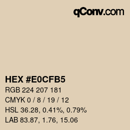 Color code: HEX #E0CFB5 | qconv.com