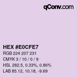 Color code: HEX #E0CFE7 | qconv.com