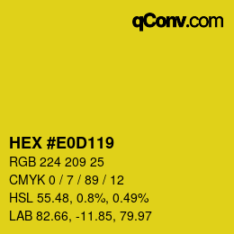 Color code: HEX #E0D119 | qconv.com