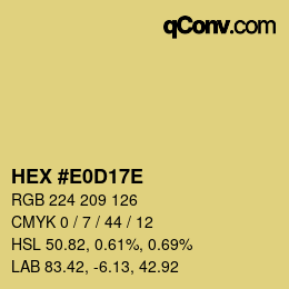 Color code: HEX #E0D17E | qconv.com