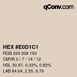 カラーコード: HEX #E0D1C1 | qconv.com