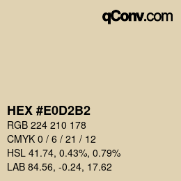 Color code: HEX #E0D2B2 | qconv.com