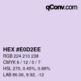 Color code: HEX #E0D2EE | qconv.com