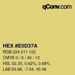 Color code: HEX #E0D37A | qconv.com