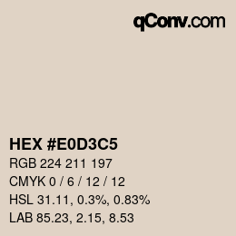 Farbcode: HEX #E0D3C5 | qconv.com
