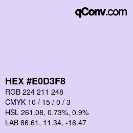Color code: HEX #E0D3F8 | qconv.com