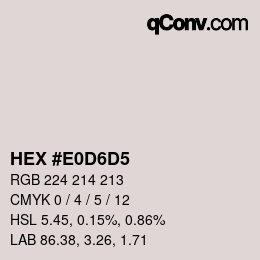 Color code: HEX #E0D6D5 | qconv.com