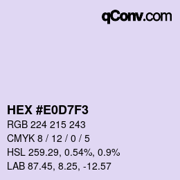 Color code: HEX #E0D7F3 | qconv.com