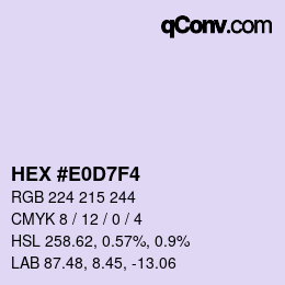 Color code: HEX #E0D7F4 | qconv.com