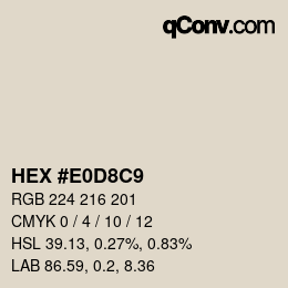 カラーコード: HEX #E0D8C9 | qconv.com