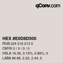 Color code: HEX #E0D8D500 | qconv.com