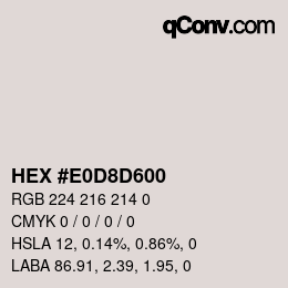 カラーコード: HEX #E0D8D600 | qconv.com