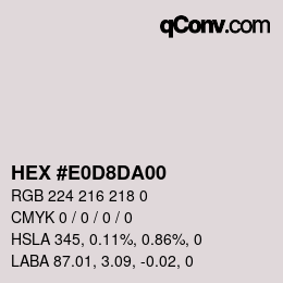 Color code: HEX #E0D8DA00 | qconv.com