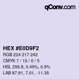 颜色代码: HEX #E0D9F2 | qconv.com