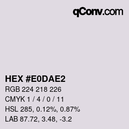Color code: HEX #E0DAE2 | qconv.com