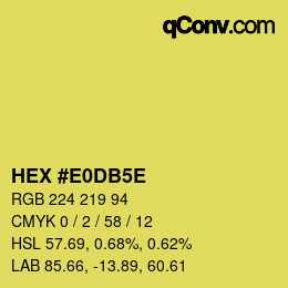 Color code: HEX #E0DB5E | qconv.com