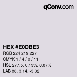 Color code: HEX #E0DBE3 | qconv.com