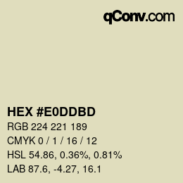 Farbcode: HEX #E0DDBD | qconv.com