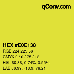 カラーコード: HEX #E0E138 | qconv.com