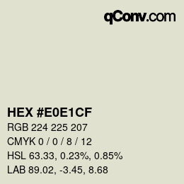 Color code: HEX #E0E1CF | qconv.com