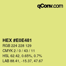 カラーコード: HEX #E0E481 | qconv.com