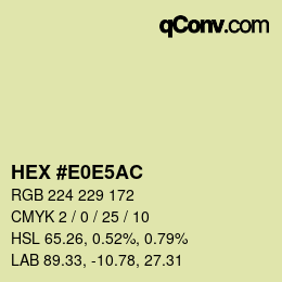 カラーコード: HEX #E0E5AC | qconv.com
