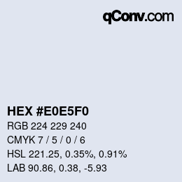Color code: HEX #E0E5F0 | qconv.com