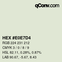 Color code: HEX #E0E7D4 | qconv.com