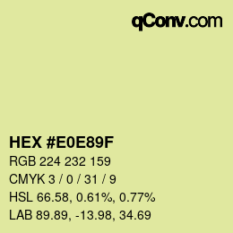 Farbcode: HEX #E0E89F | qconv.com