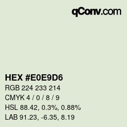 颜色代码: HEX #E0E9D6 | qconv.com