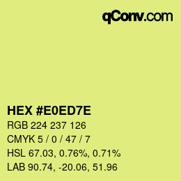 Color code: HEX #E0ED7E | qconv.com