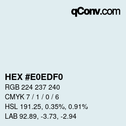 Color code: HEX #E0EDF0 | qconv.com