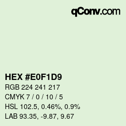 カラーコード: HEX #E0F1D9 | qconv.com