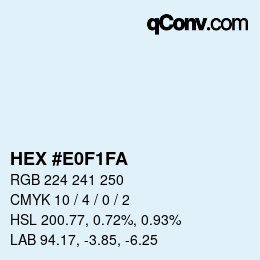 Color code: HEX #E0F1FA | qconv.com