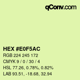 Color code: HEX #E0F5AC | qconv.com