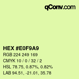 Farbcode: HEX #E0F9A9 | qconv.com