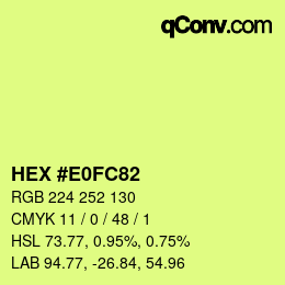 Color code: HEX #E0FC82 | qconv.com