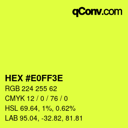 Farbcode: HEX #E0FF3E | qconv.com