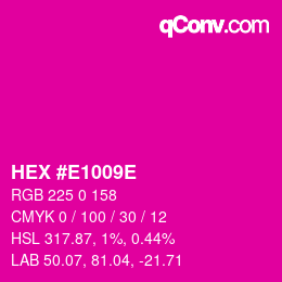 Color code: HEX #E1009E | qconv.com