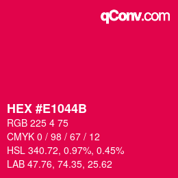 Color code: HEX #E1044B | qconv.com