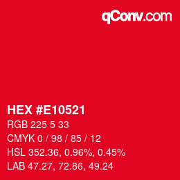 Color code: HEX #E10521 | qconv.com