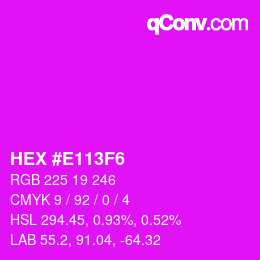 Color code: HEX #E113F6 | qconv.com